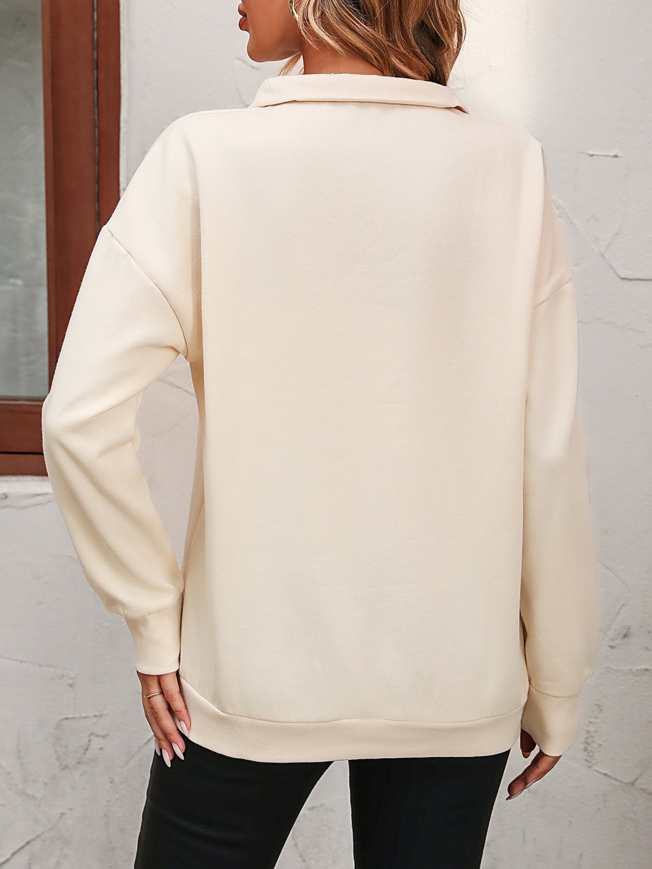Zip-Up Dropped Shoulder Sweatshirt Zip-Up Dropped Shoulder Sweatshirt